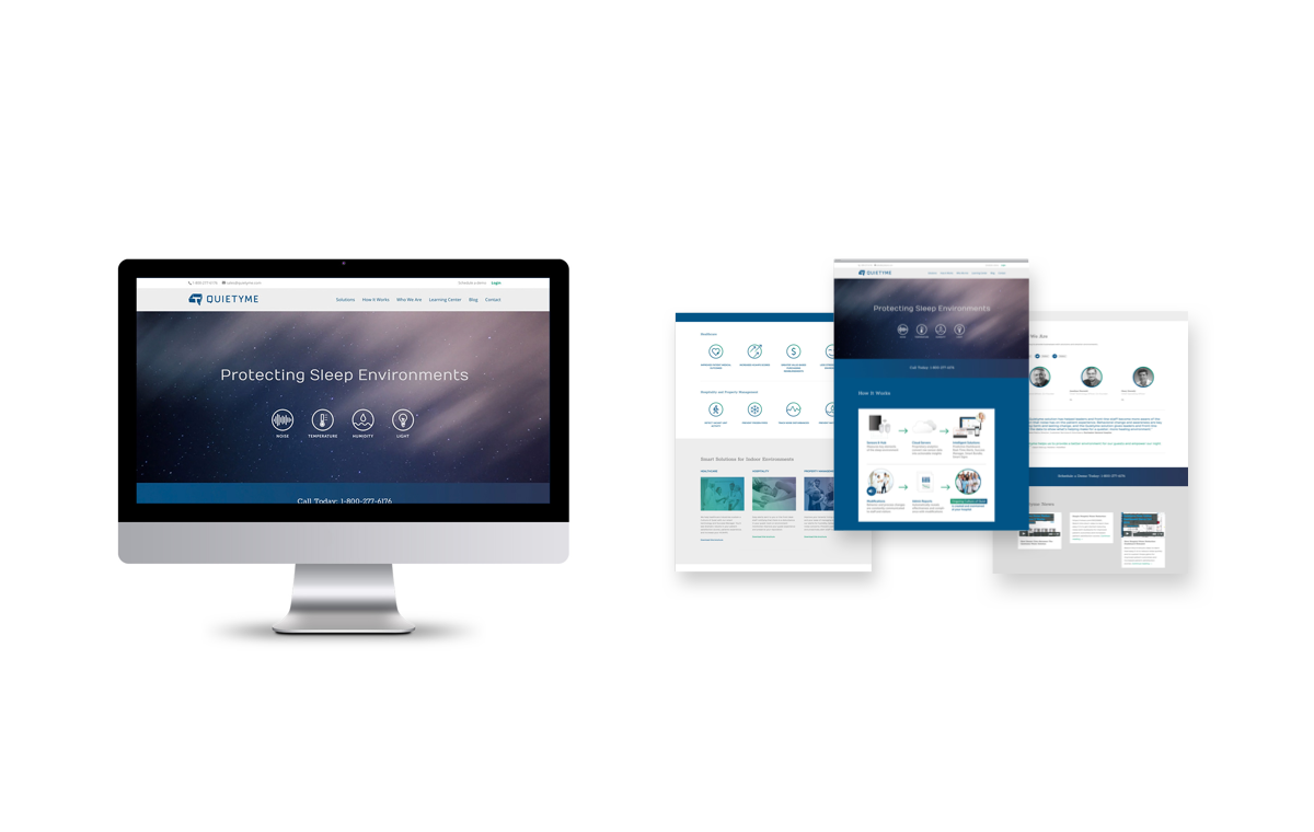 Quietyme Website mockup Quietyme Website mockup